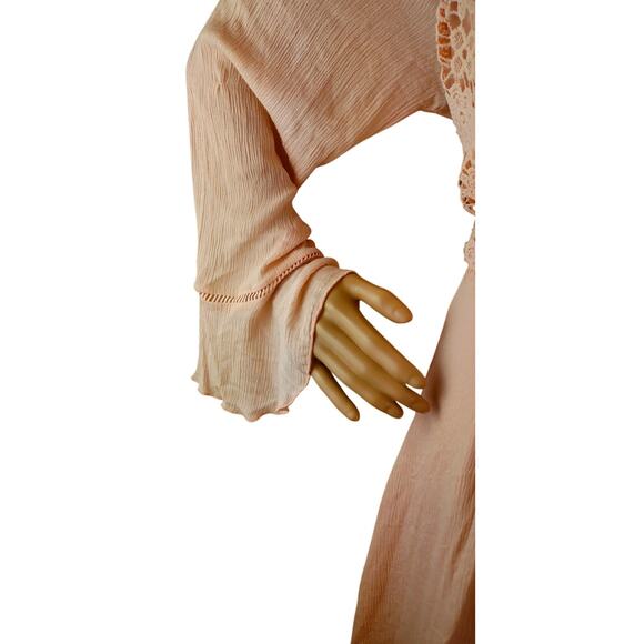 CATO Women's Midi Lace Dress 2X Rayon Polyester Peach Floral Formal Wedding - Picture 3 of 5